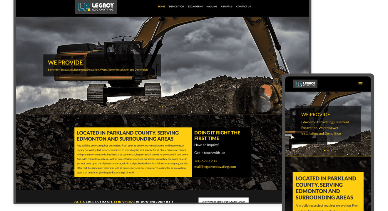Legacy Excavating in Parkland County, Alberta