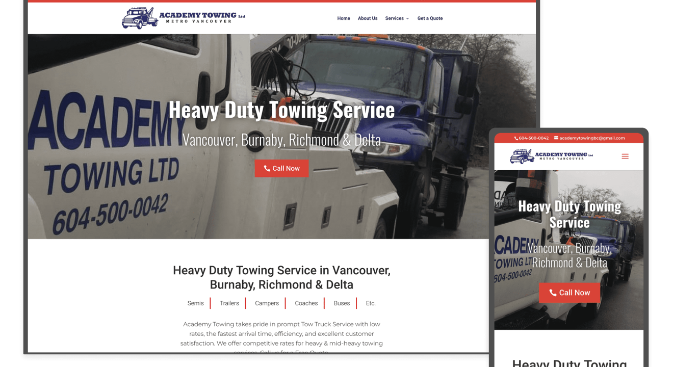 Academy Towing in Burnaby, BC