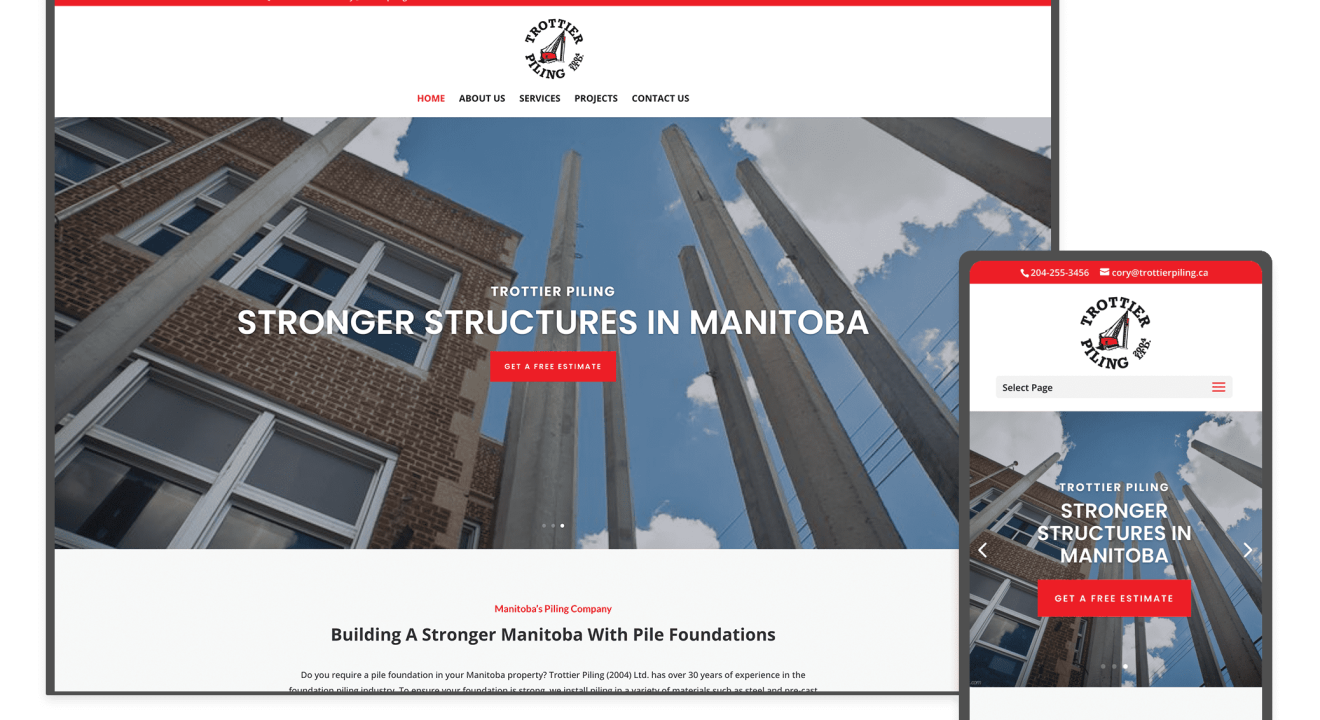 Trottier Piling in Grande Pointe, Manitoba